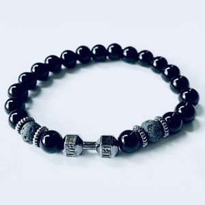⭐️ NWT Handmade Black Onyx Super Gym Motivation Bracelet